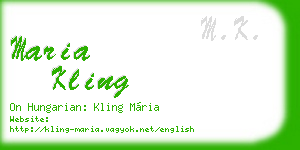 maria kling business card